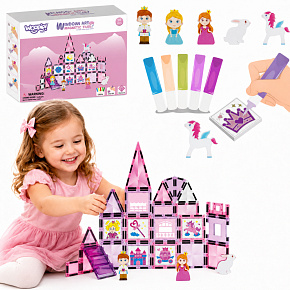 WOOPIE Magnetické Kostky Sada Zámek Princezny 50 ks.