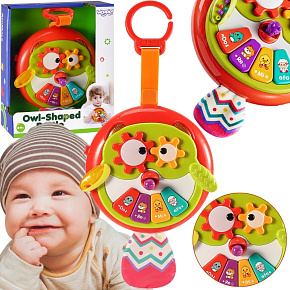 WOOPIE BABY Interaktivní Hračka Sova Pianinko s Šustivým Ocasem