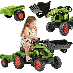 FALK Šlapací traktor s nakladačem a přívěsem Claas 2-5 let FALK Šlapací traktor s nakladačem a přívěsem Claas 2-5 let