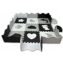 Velká pěnová vzdělávací podložka puzzle skládací pro děti a kojence černobílá