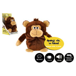 Opička Tonička opakující věty plyš 18cm na baterie se zvukem v krabici 12x20x10cm v sáčku Opička Tonička opakující věty plyš 18cm na baterie se zvukem v krabici 12x20x10cm v sáčku