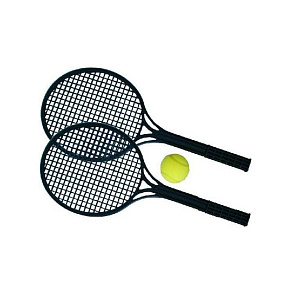 Soft tenis plast černý 53cm+míček  v síťce