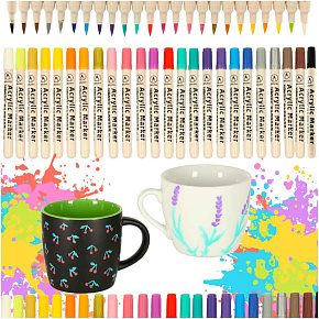 Akrylové fixy na textil kameny fixy fixy voděodolné DIY 24 ks.