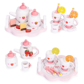 Wooden Tea Set Teapot Cups 14 Pieces ECOTOYS