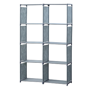 Herzberg HG-03626: 8vrstvá víceúčelová knihovna a úložný regál (85x125cm) - Šedá Herzberg HG-03626: 8vrstvá víceúčelová knihovna a úložný regál (85x125cm) - Šedá