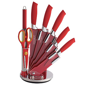Royalty-Line RL-RED8-W: Sada kuchyňských nožů 8 kusů s otočným stojanem Royalty-Line RL-RED8-W: Sada kuchyňských nožů 8 kusů s otočným stojanem