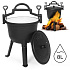 Enameled Cast Iron Cauldron 8L with Stand – Hunting Pot for Campfire & Grill MultiGarden