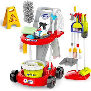 WOOPIE Úklidová sada XXL Vozík 3v1 29 ks Červený