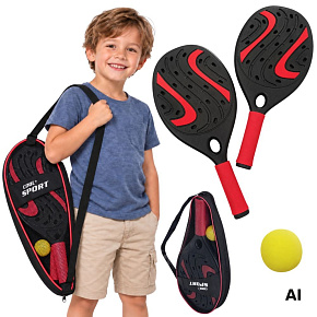 WOOPIE Sada červených pálek na padel s míčkem a košíčkem WOOPIE Sada červených pálek na padel s míčkem a košíčkem