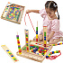VIGA Dřevěná vzdělávací hra Logické korálky 104 prvků Montessori