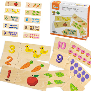 VIGA Sada Dřevěné Puzzle Přizpůsobte Čísla Montessori Skládačka VIGA Sada Dřevěné Puzzle Přizpůsobte Čísla Montessori Skládačka