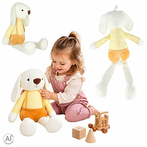 Plyšová maskotka mazlíček králík ve žlutých kalhotkách 70 cm
