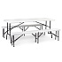 Catering table 180cm + 2 benches white banquet set ModernHome