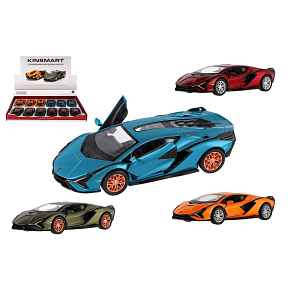 Auto Kinsmart Lamborghini Sián FKP 37 kov/plast 13cm 4 barvy na zpětné natažení 12ks v boxu Auto Kinsmart Lamborghini Sián FKP 37 kov/plast 13cm 4 barvy na zpětné natažení 12ks v boxu