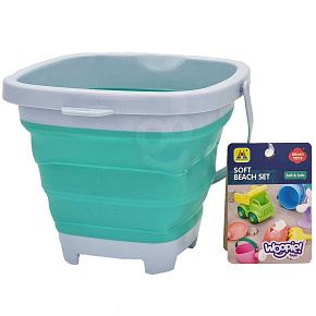 WOOPIE Kbelík Skládací Čtvercový Modrý