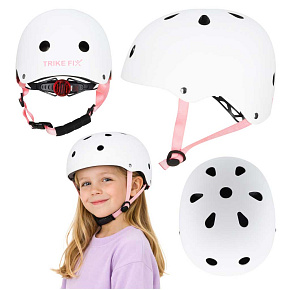 Dětská cyklistická helma Trike Fix dětská nastavitelná LED S 48-54cm bílá