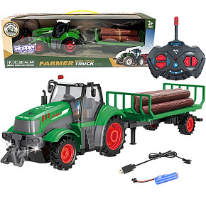 WOOPIE Traktor s Přívěsem na Dálkové Ovládání RC - Měřítko 1:24 WOOPIE Traktor s Přívěsem na Dálkové Ovládání RC - Měřítko 1:24
