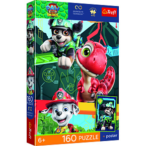 Puzzle Tlapková patrola/Paw Patrol Dino Movie 27,5x41cm 160 dílků + plakát v krabici 19x29x4cm