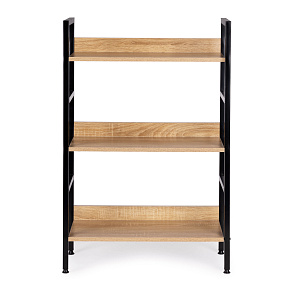 Modern Wooden Shelf with Metal Frame LOFT Style, 3 Shelves ModernHome