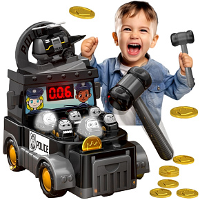 WOOPIE Dovednostní Hra Uhoď Kladivem Zatloukačka Policejní Auto s Příslušenstvím