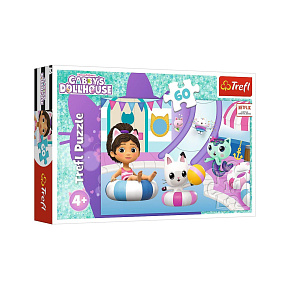 Puzzle Gabby u bazénu/Gabby´s Dollhouse 33x22cm 60 dílků v krabici 21x14x4cm Puzzle Gabby u bazénu/Gabby´s Dollhouse 33x22cm 60 dílků v krabici 21x14x4cm