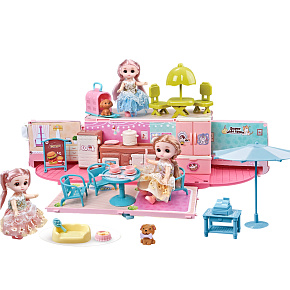 WOOPIE Karavan 2v1 Domeček XXL Sada pro Panenky WOOPIE Karavan 2v1 Domeček XXL Sada pro Panenky