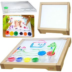 MASTERKIDZ Senzorický rám - LED panel + Průhledný tác na malování MASTERKIDZ Senzorický rám - LED panel + Průhledný tác na malování