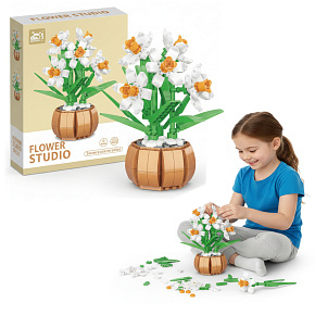 Lebula stavebnice sada 550 ks prvků narcis v květináči Lebula stavebnice sada 550 ks prvků narcis v květináči