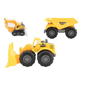 Stavební stroj plast 18-20cm mix druhů na volný chod v síťce