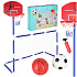 Fotbalová branka na fotbal, basketbalová deska na košíkovou, hra 2v1, 2 míče, pumpička.