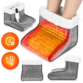 Electric Foot Warmer with Remote Soft Boot 10 Heating Levels Dark Grey ModernHome