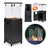 Gas heater, radiant heater, 13 kW, glass, for garden and patio, regulator, volcanic stones, cover, MultiGarden