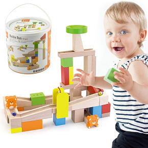 VIGA Dřevěná dráha na kuličky Kulodrom 49 prvků