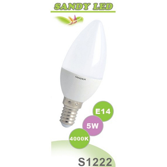 SANDRIA LED žárovka E14 S1222 SANDY LED E14 C37 5W SMD 4000K