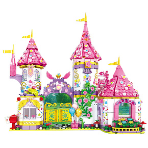 Lebula stavebnice sada mega 1063 dílků růžový princeznin zámek