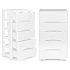 Shelf Unit with 5 Pull-Out Drawers and Wheels White ModernHome