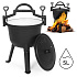 Enameled Cast Iron Cauldron 5L with Stand – Hunting Pot for Campfire & Grill MultiGarden