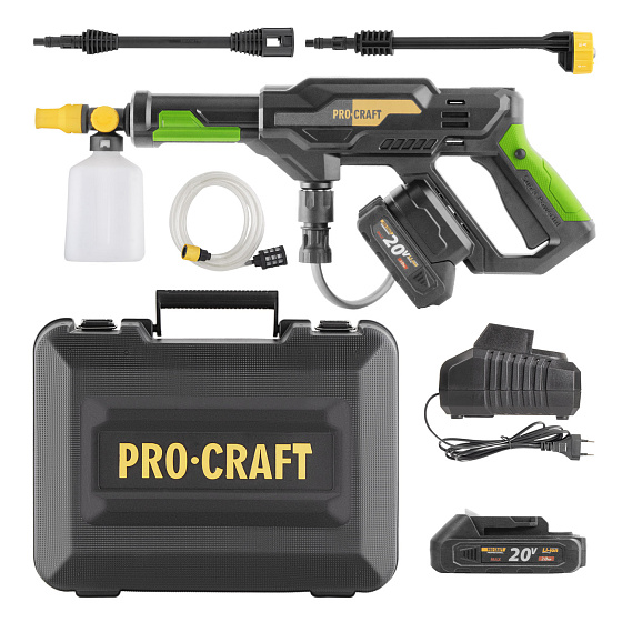 Sada aku tlaková myčka Procraft CW20 + baterie 20/2A a nabíječka 20/1