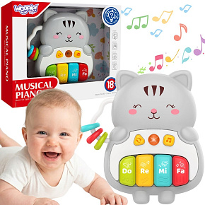 WOOPIE BABY Interaktivní Pianko Kočička Hudební Varhánky Zvuky Světlo 18m+ WOOPIE BABY Interaktivní Pianko Kočička Hudební Varhánky Zvuky Světlo 18m+