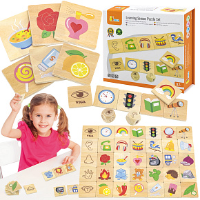 VIGA Vzdělávací hra Skládačka Učící Třídit Smysly 37 ks. Montessori VIGA Vzdělávací hra Skládačka Učící Třídit Smysly 37 ks. Montessori
