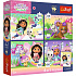 Puzzle Premium 4v1 Gabby Dollhouse 4x88 dílků 28,5x20,5cm v krabici 28x28x6cm