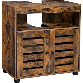 Under-Sink Bathroom Cabinet – Shelf Unit with Adjustable Shelf Rustic Brown Under-Sink Bathroom Cabinet – Shelf Unit with Adjustable Shelf Rustic Brown