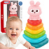 WOOPIE BABY Senzorická pyramida Věž Třídič Králíček 6m+