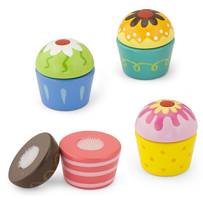 Viga Dřevěné Sušenky Muffiny 4ks