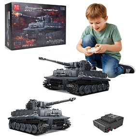 Lebula konstrukční kostky sada 850 prvků dálkově ovládaný tank Tiger