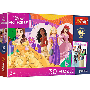 Puzzle Premium Plus Kids - Disney Princess 27x20cm + plakát 30 dílků v krabičce 21x14x4cm Puzzle Premium Plus Kids - Disney Princess 27x20cm + plakát 30 dílků v krabičce 21x14x4cm