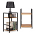 Modern wooden bookcase, nightstand with 2 shelves, LOFT
