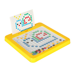 Magnetická tabule montessori mozaika barevné tečky žlutá 26 x 26 cm