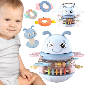 WOOPIE Baby Hračka Vrávorající Panenka 2v1 Senzorická Hračka Chrastítko Kousátko WOOPIE Baby Hračka Vrávorající Panenka 2v1 Senzorická Hračka Chrastítko Kousátko