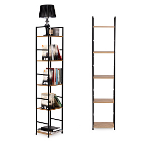 Modern wooden shelf, metal frame LOFT, 5 shelves